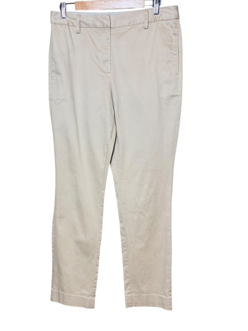 Lands End Mid-Rise Tan Straight Leg Pants Tall Stretch